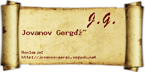 Jovanov Gergő névjegykártya