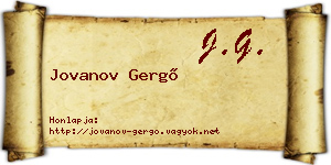 Jovanov Gergő névjegykártya